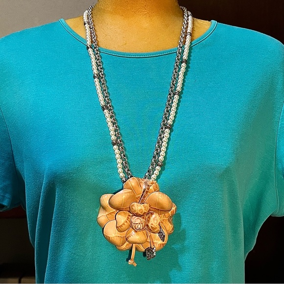 Brighton Jewelry - Brighton Elegant Gold and Silver Floral Necklace